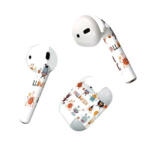 Air Pods 専用 デザインスキンシール airpods エアポッド apple アップル AirPods 第一世代(2016)airpods2 第二世代(2019)対応 イヤホン カバー デコレーション アクセサリー デコシール 026116 ハロウ