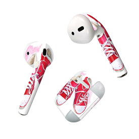 Air Pods 専用 デザインスキンシール airpods エアポッド apple アップル AirPods 第一世代（2016）airpods2 第二世代（2019）対応 イヤホン カバー デコレーション アクセサリー デコシール 014765 靴　スニーカー　赤