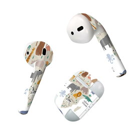 Air Pods 専用 デザインスキンシール airpods エアポッド apple アップル AirPods 第一世代（2016）airpods2 第二世代（2019）対応 イヤホン カバー デコレーション アクセサリー デコシール 019964 動物 Africa map 動物 地図