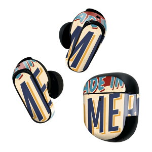 Bose QuietComfort Earbuds II 用 スキンシール ボーズ イヤバッズ2 用 ステッカー 本体3セット ケース1セット 保護 フィルム デコ アメリカ 看板 プレート 001617