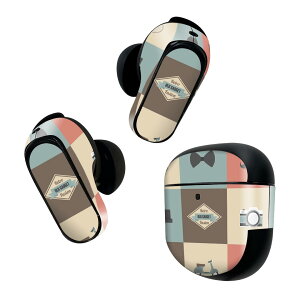 Bose QuietComfort Earbuds II 用 スキンシール ボーズ イヤバッズ2 用 ステッカー 本体3セット ケース1セット 保護 フィルム デコ ひげ めがね カメラ 010467