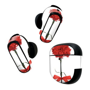 Bose QuietComfort Earbuds II 用 スキンシール ボーズ イヤバッズ2 用 ステッカー 本体3セット ケース1セット 保護 フィルム デコ 母の日 カーネーション 花 012929
