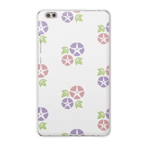 dtab compact d-02k docomo dタブ 用 タブレット ケース タブレット カバー TPU ソフトケース 009611 フラワー あさがお 和風