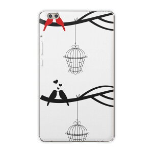 dtab compact d-02k docomo dタブ 用 タブレット ケース タブレット カバー TPU ソフトケース 009617 鳥 ハート シンプル