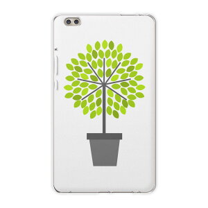 dtab compact d-02k docomo dタブ 用 タブレット ケース タブレット カバー TPU ソフトケース 009622 植物 シンプル 緑