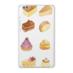 dtab compact d-02k docomo dタブ 用 タブレット ケース タブレット カバー TPU ソフトケース 009633 デザート 食べ物 水彩