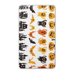 dtab compact d-02k docomo dタブ 用 タブレット ケース タブレット カバー TPU ソフトケース 009653 ハロウィン おばけ 英語