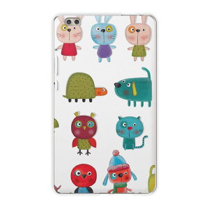 dtab compact d-02k docomo dタブ 用 タブレット ケース タブレット カバー TPU ソフトケース 009660 動物 キャラクター イラスト