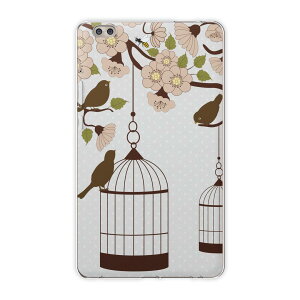 dtab compact d-02k docomo dタブ 用 タブレット ケース タブレット カバー TPU ソフトケース 009682 フラワー 鳥 和風