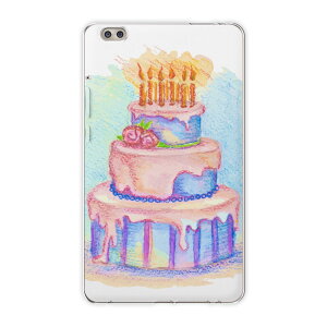 dtab compact d-02k docomo dタブ 用 タブレット ケース タブレット カバー TPU ソフトケース 009698 バースデー パーティー 水彩