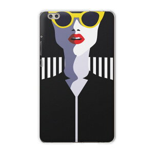 dtab compact d-02k docomo dタブ 用 タブレット ケース タブレット カバー TPU ソフトケース 010409 人物 めがね ストライプ