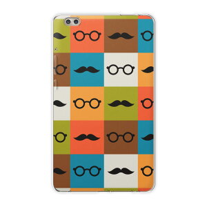 dtab compact d-02k docomo dタブ 用 タブレット ケース タブレット カバー TPU ソフトケース 012686 眼鏡 ヒゲ モノグラム