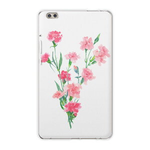 dtab compact d-02k docomo dタブ 用 タブレット ケース タブレット カバー TPU ソフトケース 012921 母の日 カーネーション 花