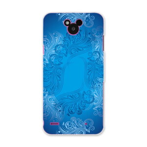 DM-02H Disney Mobile ディズニーモバイル dm02h docomo ドコモ スマホ カバー ケース スマホケース スマホカバー PC ハードケース ダマスク ブルー クール 000795