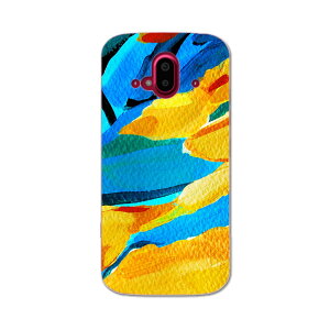 らくらくスマートフォン F-52B tpu f52b スマホ カバー ケース スマホケース スマホカバー TPU ソフトケース 012168 黄色 青 絵画