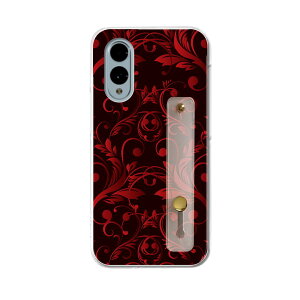 【送料無料】arrows We2 F-52E 用 ハードケース スマホ ベルト付 スマホバンド 落下防止 シリコン スタンド機能付 スリム 背面 片手持ち カバー 携帯リング フィンガーリング 角度調整 008817 赤