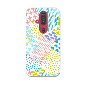 らくらくスマートフォン F-53E 用ハードケース f53e ケース カバー ハードケース 033414 パターン カラフル