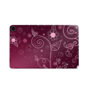 fire max 11 専用 ファイヤーマックス タブレット 専用スキンシール カバー ケース 保護 フィルム ステッカー デコ アクセサリー デザイン 001258 花 赤紫