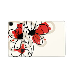 fire max 11 専用 ファイヤーマックス タブレット 専用スキンシール カバー ケース 保護 フィルム ステッカー デコ アクセサリー デザイン 005043 花 赤 シンプル