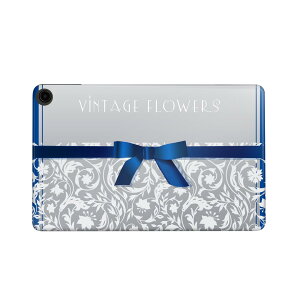 fire max 11 専用 ファイヤーマックス タブレット 専用スキンシール カバー ケース 保護 フィルム ステッカー デコ アクセサリー デザイン 005474 青 リボン 花