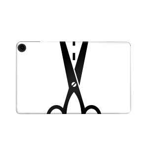 fire max 11 専用 ファイヤーマックス タブレット 専用スキンシール カバー ケース 保護 フィルム ステッカー デコ アクセサリー デザイン 006257 はさみ 白 黒