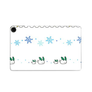 fire max 11 専用 ファイヤーマックス タブレット 専用スキンシール カバー ケース 保護 フィルム ステッカー デコ アクセサリー デザイン 008682 冬 雪 うさぎ 猫 結晶