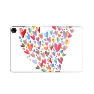 fire max 11 専用 ファイヤーマックス タブレット 専用スキンシール カバー ケース 保護 フィルム ステッカー デコ アクセサリー デザイン 009325 ハート カラフル 色彩