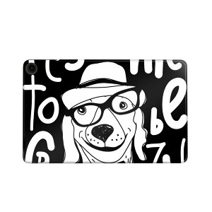 fire max 11 専用 ファイヤーマックス タブレット 専用スキンシール カバー ケース 保護 フィルム ステッカー デコ アクセサリー デザイン 010945 犬 英語 めがね