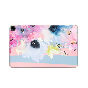 fire max 11 専用 ファイヤーマックス タブレット 専用スキンシール カバー ケース 保護 フィルム ステッカー デコ アクセサリー デザイン 011112 花 水彩 ボーダー