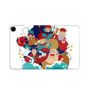 fire max 11 専用 ファイヤーマックス タブレット 専用スキンシール カバー ケース 保護 フィルム ステッカー デコ アクセサリー デザイン 012899 七福神 神様 商売?盛