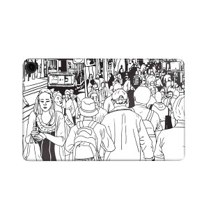 fire max 11 専用 ファイヤーマックス タブレット 専用スキンシール カバー ケース 保護 フィルム ステッカー デコ アクセサリー デザイン 013403 モノトーン 町 人物