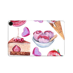 fire max 11 専用 ファイヤーマックス タブレット 専用スキンシール カバー ケース 保護 フィルム ステッカー デコ アクセサリー デザイン 014780 スイーツ ケーキ アイス