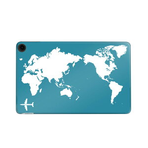 fire max 11 専用 ファイヤーマックス タブレット 専用スキンシール カバー ケース 保護 フィルム ステッカー デコ アクセサリー デザイン 016086 世界地図 単色 青