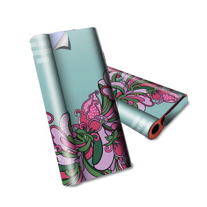 glo hyper air 専用 デザインスキンシール 全面 フルセット カバー ケース 保護 グロー ハイパー エア グロウ ステッカー デコ アクセサリー 電子たばこ 008127 花  ピンク 水色 イラスト
