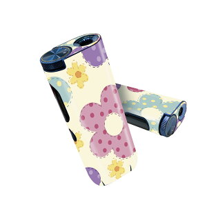 glo hyper pro 用 デザインスキンシール 側面2枚 天面3枚 セット 360°カバー ケース 保護 グロー ハイパー プロ グロウ ステッカー デコ アクセサリー 000673 花 カラフル