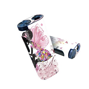 glo hyper pro 用 デザインスキンシール 側面2枚 天面3枚 セット 360°カバー ケース 保護 グロー ハイパー プロ グロウ ステッカー デコ アクセサリー 001181 妖精 蝶々 花