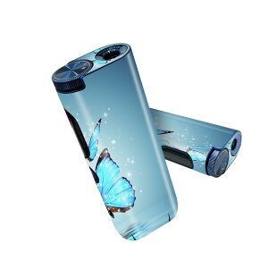 glo hyper pro 用 デザインスキンシール 側面2枚 天面3枚 セット 360°カバー ケース 保護 グロー ハイパー プロ グロウ ステッカー デコ アクセサリー 002820 蝶 青 写真