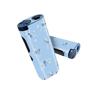 glo hyper pro 用 デザインスキンシール 側面2枚 天面3枚 セット 360°カバー ケース 保護 グロー ハイパー プロ グロウ ステッカー デコ アクセサリー 011975 花 水色 花柄