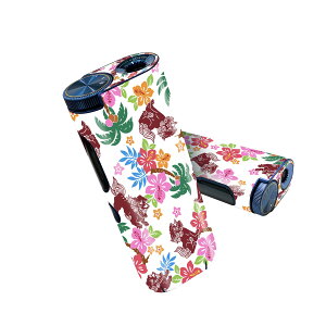 glo hyper pro 用 デザインスキンシール 側面2枚 天面3枚 セット 360°カバー ケース 保護 グロー ハイパー プロ グロウ ステッカー デコ アクセサリー 014097 トロピカル ハイビスカス シーサー