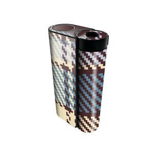 glo hyper x2 専用 デザインスキンシール 全面 フルセット カバー ケース 保護 グロー グロウ ステッカー デコ アクセサリー 電子たばこ 003773 チェック ブラウン 青