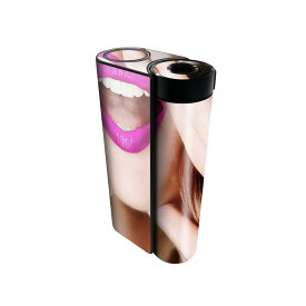glo hyper x2 専用 デザインスキンシール 全面 フルセット カバー ケース 保護 グロー グロウ ステッカー デコ アクセサリー 電子たばこ 007447 日本語・和柄 人物　写真　ピンク　唇