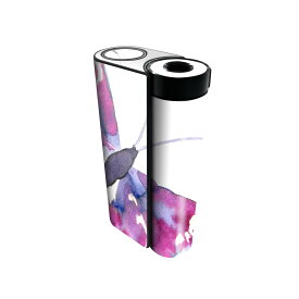 glo hyper x2 専用 デザインスキンシール 全面 フルセット カバー ケース 保護 グロー グロウ ステッカー デコ アクセサリー 電子たばこ 011005 蝶　紫　ピンク