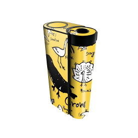 glo hyper x2 専用 デザインスキンシール 全面 フルセット カバー ケース 保護 グロー グロウ ステッカー デコ アクセサリー 電子たばこ 016478 鳥　カラス　黄色
