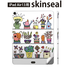 iPad Air13 用 スキンシール アイパッド エア 13インチ 対応 全面スキンシール フル 背面 側面 保護シール 人気 花 カラフル 009619