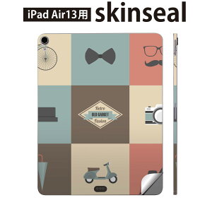iPad Air13 用 スキンシール アイパッド エア 13インチ 対応 全面スキンシール フル 背面 側面 保護シール 人気 ひげ めがね カメラ 010467