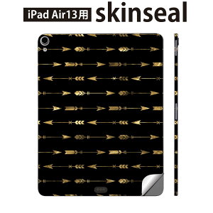 iPad Air13 用 スキンシール アイパッド エア 13インチ 対応 全面スキンシール フル 背面 側面 保護シール 人気 エスニック 矢 黒 012757