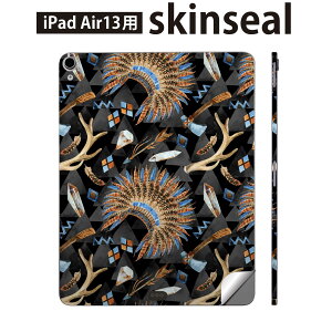 iPad Air13 用 スキンシール アイパッド エア 13インチ 対応 全面スキンシール フル 背面 側面 保護シール 人気 模様 インディアン 014541
