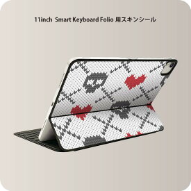 Smart Keyboard Folio 用 スキンシール 11インチ iPad Pro用 第1-4世代 iPad Air 第4-5世代 対応 全面スキンシール フル 前面 背面 保護シール 人気 005974 骸骨　ドクロ　ハート