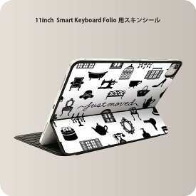 Smart Keyboard Folio 用 スキンシール 11インチ iPad Pro用 第1-4世代 iPad Air 第4-5世代 対応 全面スキンシール フル 前面 背面 保護シール 人気 014876 アイコン　白黒　家具