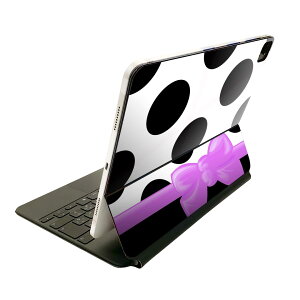 Magic Keyboard 12.9インチ iPad Pro(第4世代、第5世代、第6世代)対応 apple アップル アイパッド 全面スキンシール フル 前面 背面 保護シール 人気 リボン 水玉 ガーリー 002406